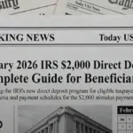 February 2026 IRS $2,000 Direct Deposit
